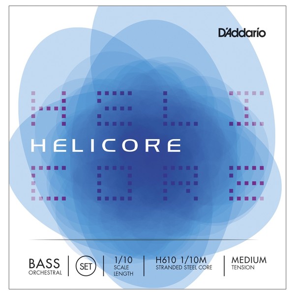 D'Addario Helicore Orchestral Double Bass Strings Set, 1/10, Medium