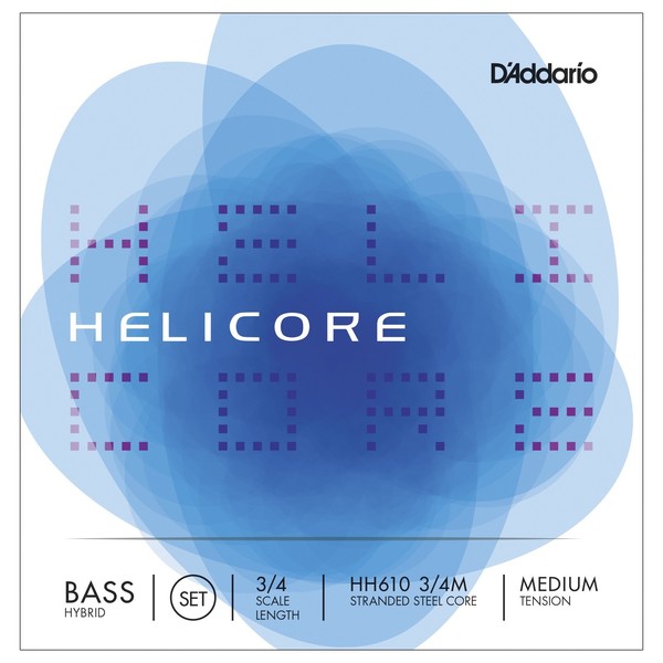 D'Addario Helicore Hybrid Double Bass String Set, 3/4 Size, Medium