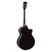 Faith Eclipse Venus Electro Acoustic Left Handed, Gloss Black Back View