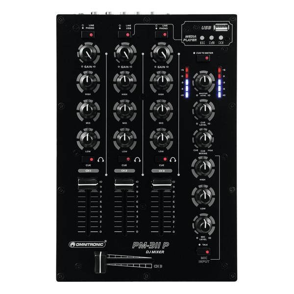 Omnitronic PM-311P DJ Mixer with USB Playback - Main