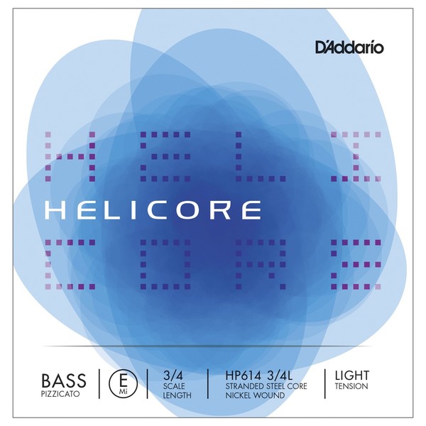 D'Addario Helicore Pizzicato Double Bass E String, 3/4 Size, Light 