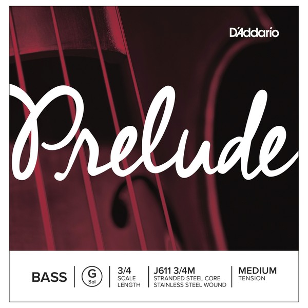 D'Addario Prelude Double Bass G String, 3/4 Size, Medium 