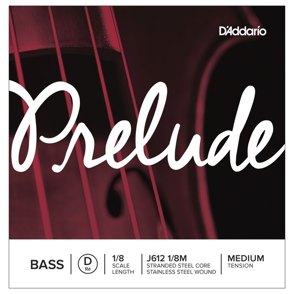D'Addario Prelude Double Bass D String, 1/8 Size, Medium 