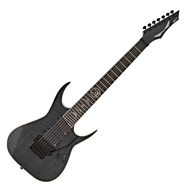 Dean Rusty Cooley 7 String Flame Top Electric Guitar, Trans Black