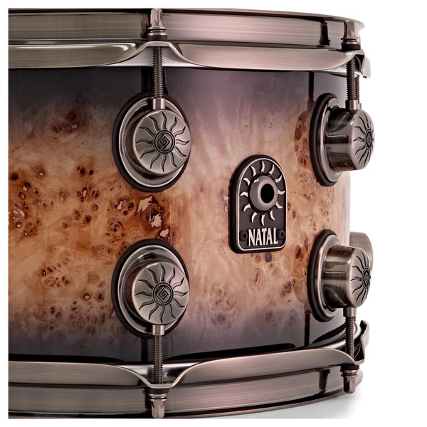 Natal Mappa Burl Maple 13'' x 7'' Snare Drum, Smoked Gloss