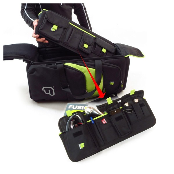 Fusion Premium Triple Trumpet Gig Bag, Black and Lime