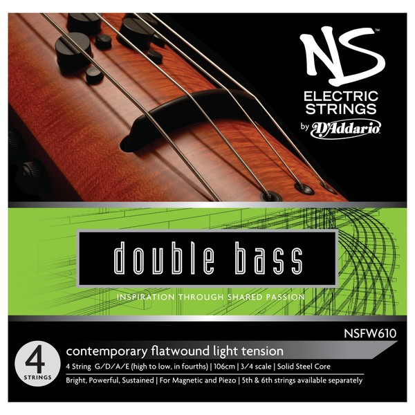 D'Addario NS Electric Contemporary Double Bass String Set, 3/4, Light