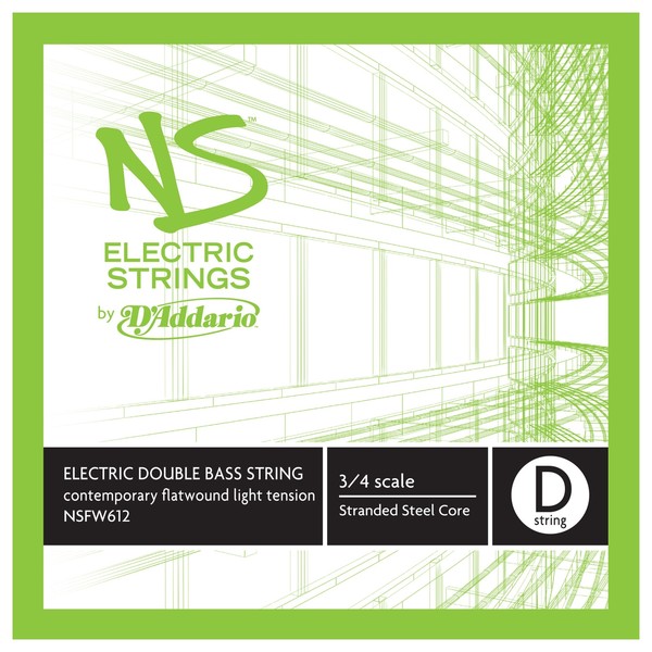 D'Addario NS Electric Contemporary Double Bass D String, 3/4, Light