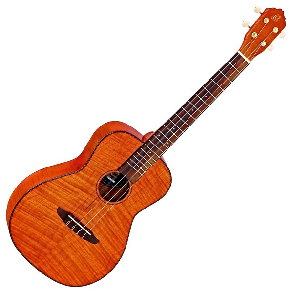 Ortega RUK14FMH Baritone Ukulele, Flamed Mahogany Front View