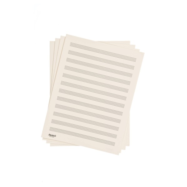 D'Addario Double-Folded Manuscript Paper Sheets, 12 stave, 24 Sheets