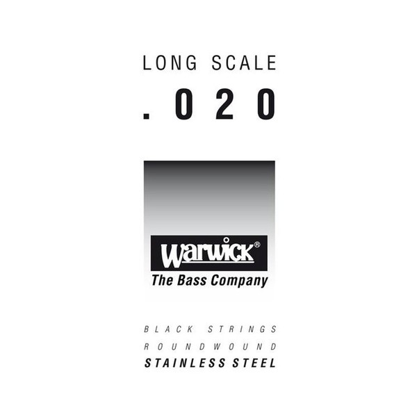 Warwick Black Label Single Bass String, 020