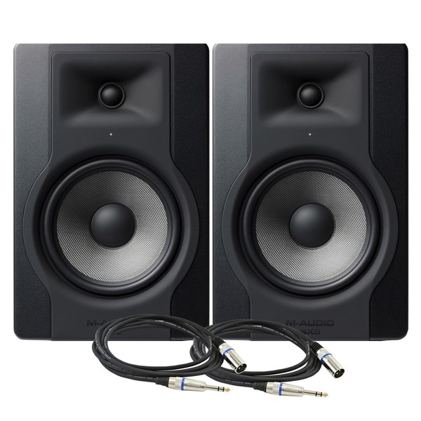 M-Audio BX8-D3 Studio Monitor Pair with Free Cables - Bundle