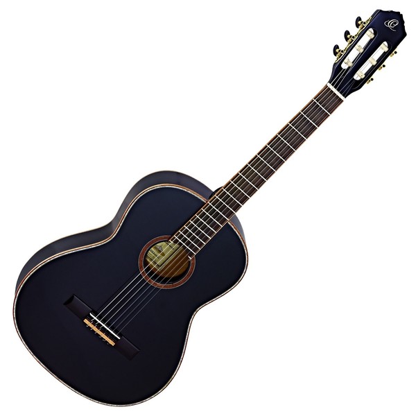 Ortega R221SNBK Nylon, Black Front View
