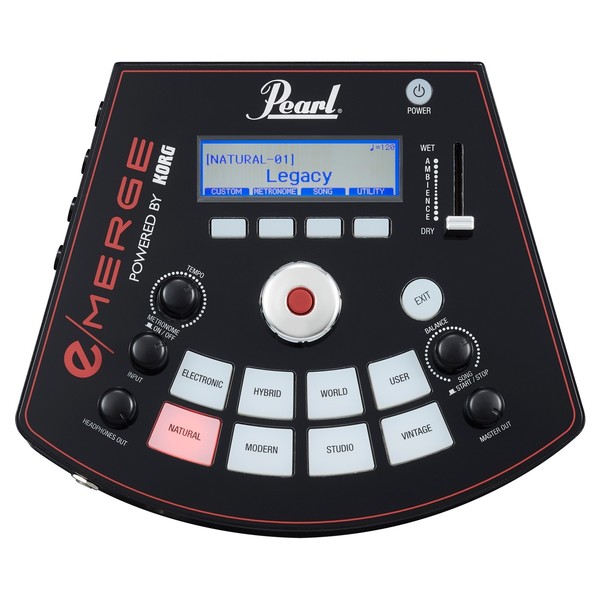 Pearl e/MERGE Hybrid Electronic Drum Kit, Powered By Korg module above