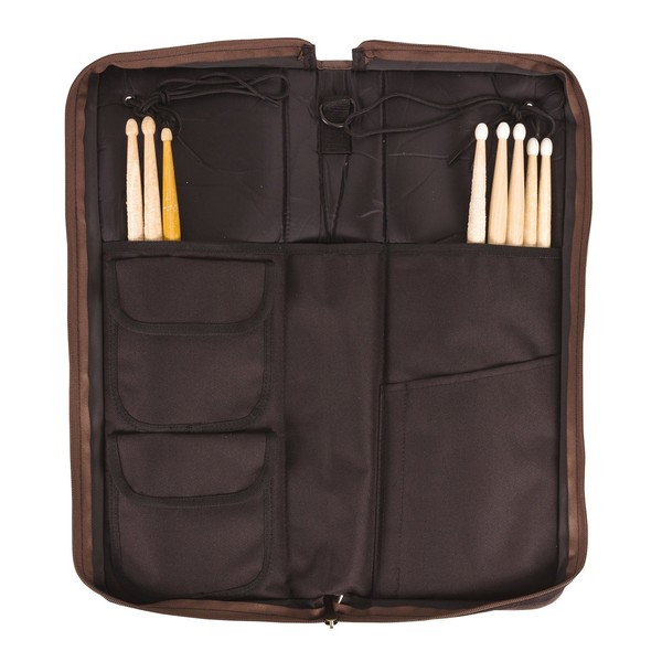 Sabian Arena Stick Bag - Black/Brown - Open