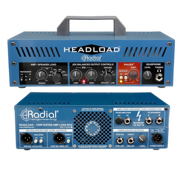 Radial Tonebone Headload V8 Guitar Amp Load Box, Front & Rear