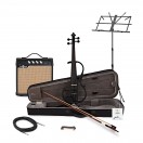 Viol&iacute;n El&eacute;ctrico Gear4music, Negro, Set con Amplificador