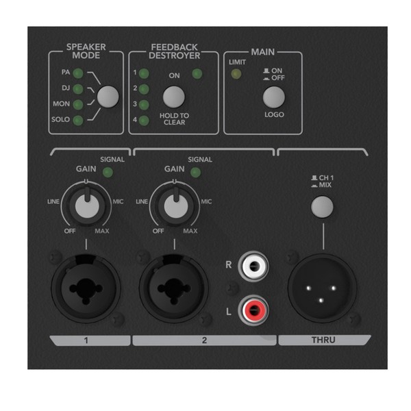 Mackie SRM650 15" High Definition Two Way Active PA Speaker User Interface