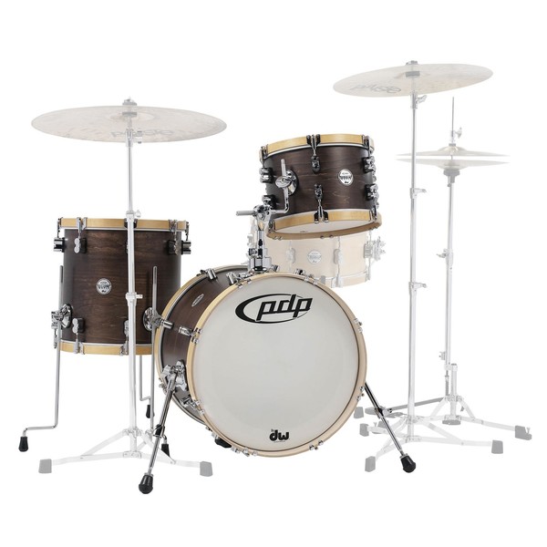 PDP Concept Maple Classic 18'' Shell Pack, Walnut w/ Natural Hoops