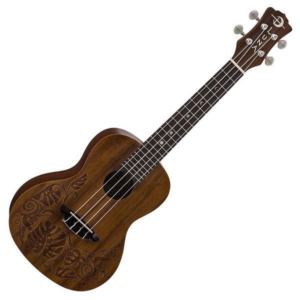 Luna Mo'o Concert Ukulele, Mahogany front view