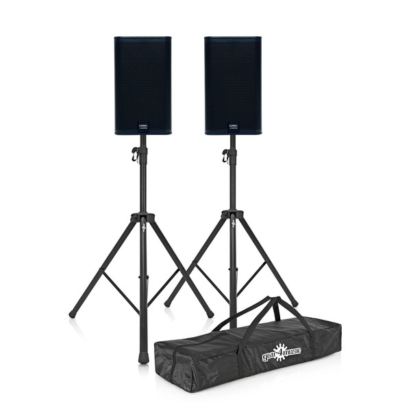 QSC E110 10" Passive PA Speaker Pair with Stands