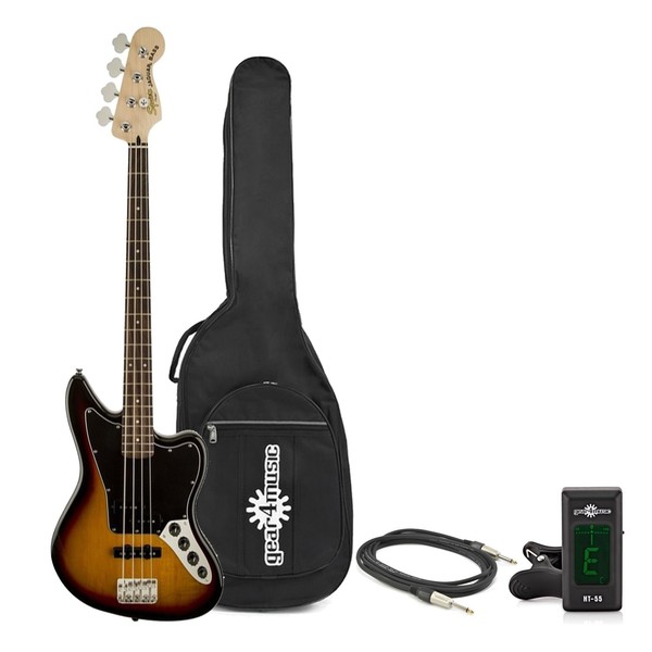 Squier Vintage Modified Jaguar Bass Special Bundle, 3-Tone Sunburst