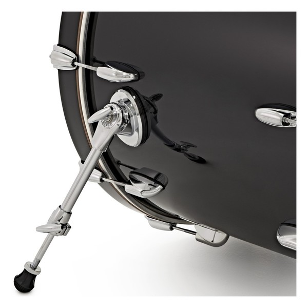 Gretsch Renown Maple 24" 3pc Shell Pack, Piano Black - Bass Spur Close Up