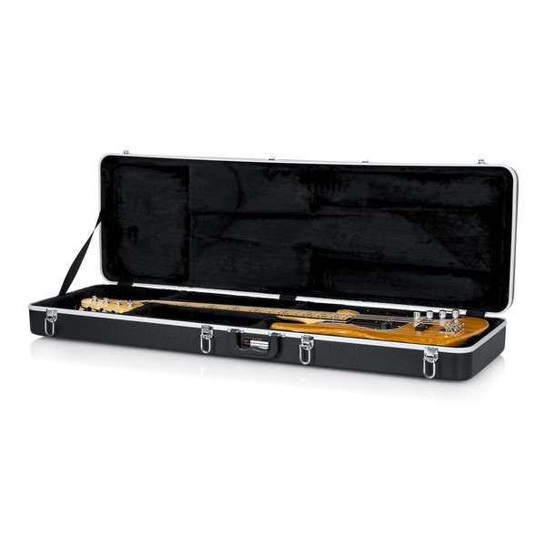Gator GC-BASS Deluxe Bass Guitar Case Open with Guitar