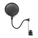 Microphone Pop Filter Shield for Mic Stand by Gear4music - Angled