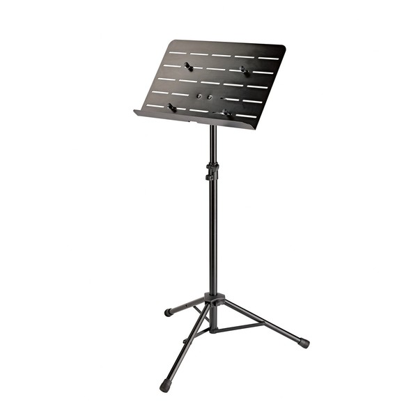 K&M 11965 Orchestra Music Stand with Tablet Holder, Black