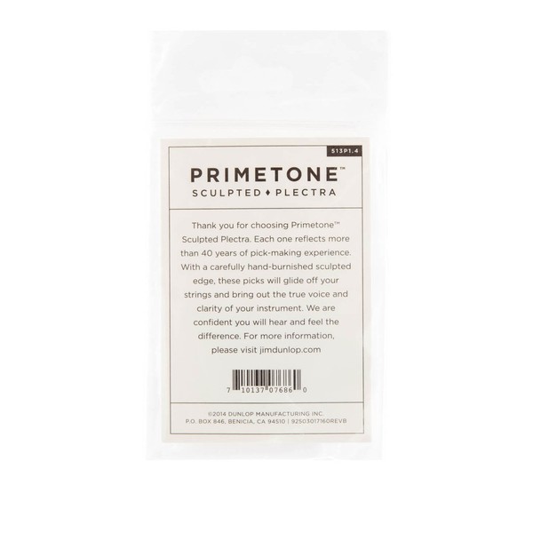 Dunlop Primetone Triangle 1.40mm Smooth, 3 Pick Pack Packet