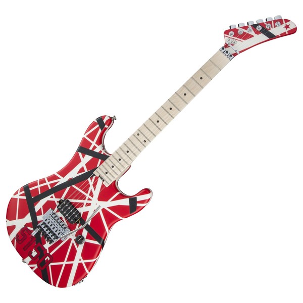 EVH Striped Series 5150, Red Black w/ White Stripes at