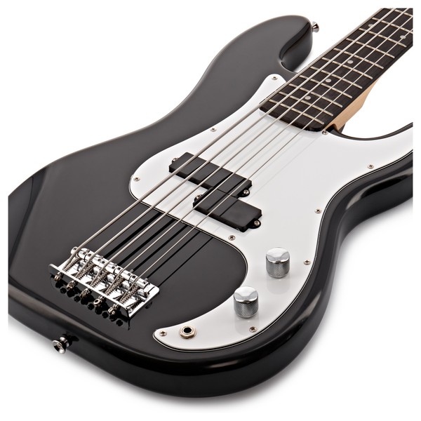 LA 5 String Bass Guitar by Gear4music, Black