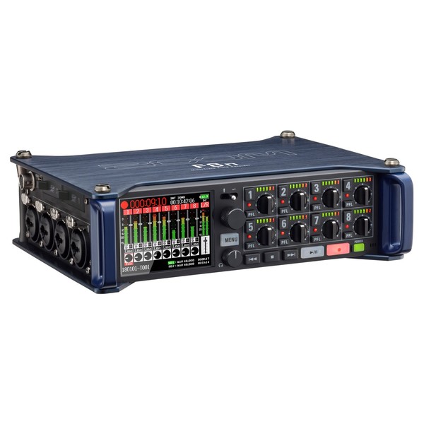 Zoom F8N MultiTrack Field Recorder - Angled