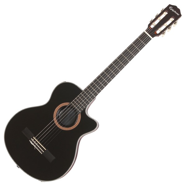 Epiphone CEC Coupe Nylon String Electro Acoustic, Ebony Front View