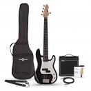Basso a 5 Corde LA, Nero + Pacchetto con Amplificatore da 15 W di Gear4music