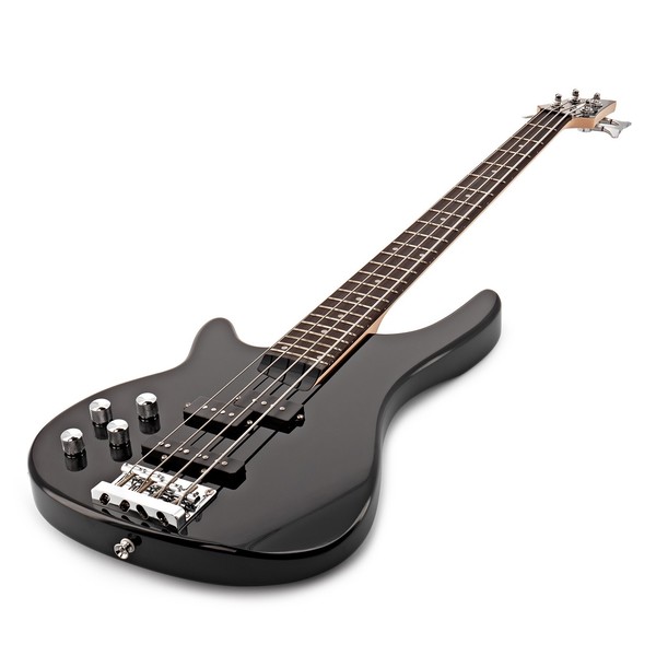 Chicago Left Handed Bass Guitar + 35W Amp Pack, Black