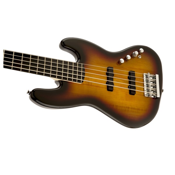 DISC Squier Deluxe Jazz Bass V Active, Sunburst at Gear4music