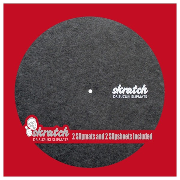 Dr Suzuki Slip Mats - Scratch 12'', Grey - Front