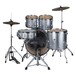 D2 5pc Drum Kit, Brushed Silver - Behind Drumkit