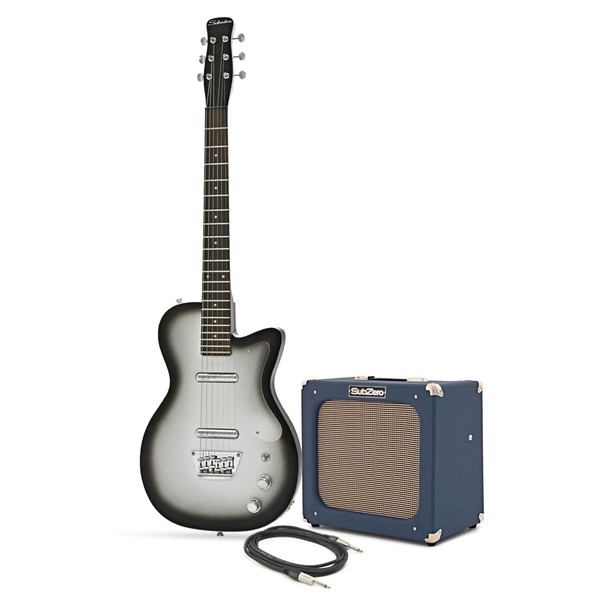 Silvertone 1303/U2 Electric Guitar + SubZero Tube20R Amp Pack, Silver