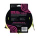 Ernie Ball 25ft Straight-Angle Braided Instrument Cable, Neon Yellow - Back