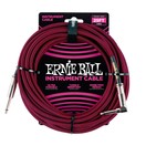 Ernie Ball P06062 25ft Straight-Angle Braided Instrument Cable, Red