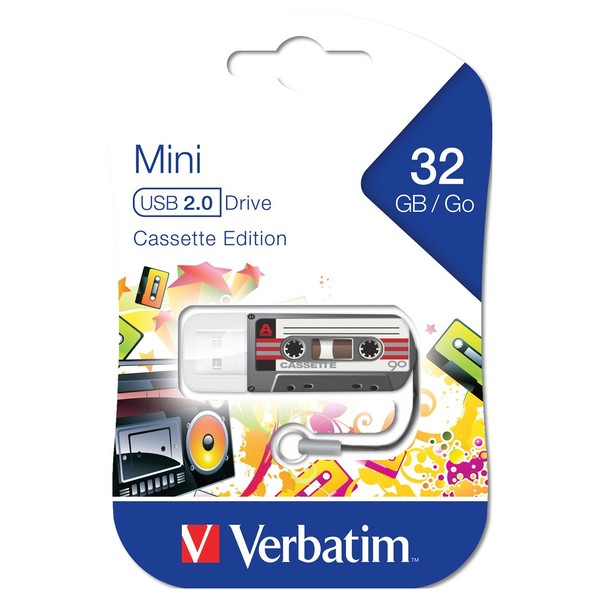Verbatim Store'n'Go USB Drive 32GB - Cassette, Black - Main