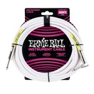 Ernie Ball P06047 20ft Straight-Angle Instrument Cable, White