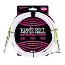 Ernie Ball P06049 10ft Straight-Angle Instrument Cable, White