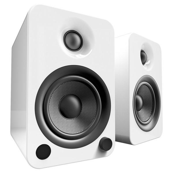 Kanto YU4 Powered Bookshelf Speakers, Gloss White - Main