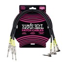 Ernie Ball P06076 Cable de 1,5 pies en &aacute;ngulo recto Patch Paquete de 3, negro