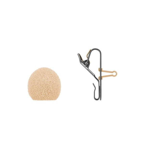 Sennheiser MKE Essential Omni-Beige Lavalier Microphone, 3.5mm Jack - Windshield and Clip