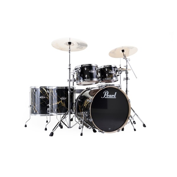 Pearl EXA Limited Edition Black and Gold Marble 22'' Drum Kit - Main Image